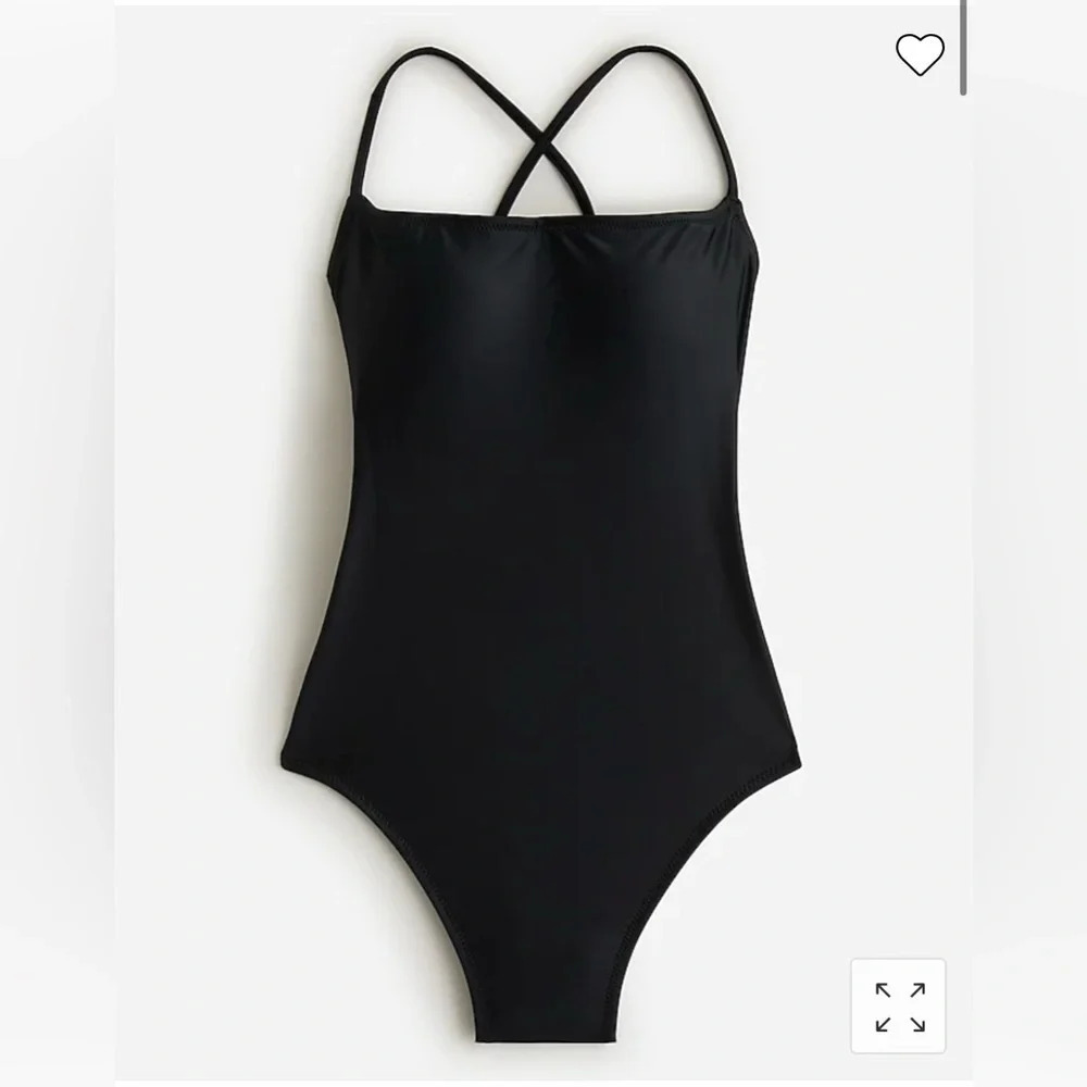 J crew NWT
Black one piece swimsuit 
Criss cross tie up back 
Size 10